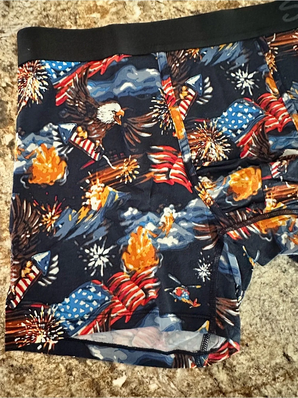 Men’s Shinesty Navy Patriotic Eagle Boxer Briefs with Ball Hammock. NWT Size L
